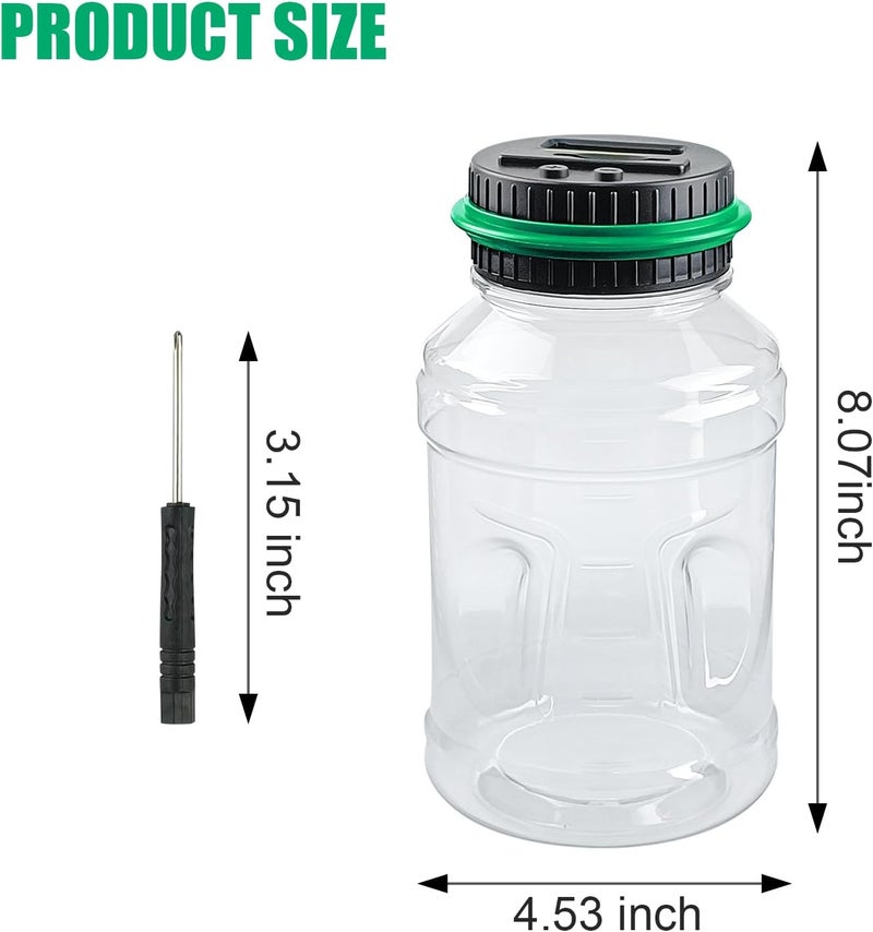 QPEY Coin Counter Piggy Bank, Coin Jar for Adults, Digital Counting Money Jar, 1.8L Capacity Coin Counter Machine with LCD Counter, Change Jars for Saving (Green) - Image 2
